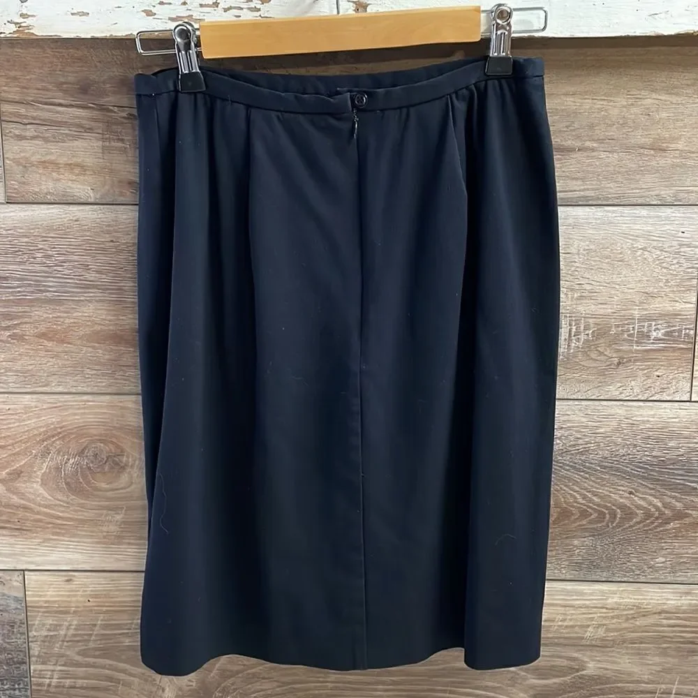 Michelle New York Skirt Womens Size 8 Black Pencil Skirt With Small Slit Vintage